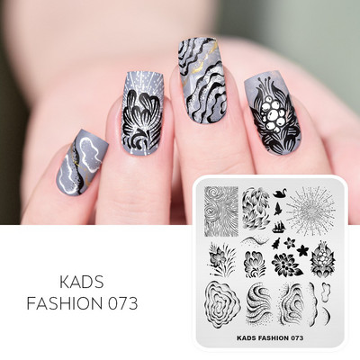 KADS Nail Art bélyegzőlemez 85 Designs Fashion Series Manikűr bélyegzőlemezek Képsablon körömbélyegző lemez nyomtatási sablon