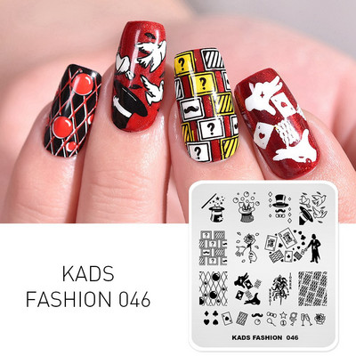 KADS Nail Art bélyegzőlemez 85 Designs Fashion Series Manikűr bélyegzőlemezek Képsablon körömbélyegző lemez nyomtatási sablon