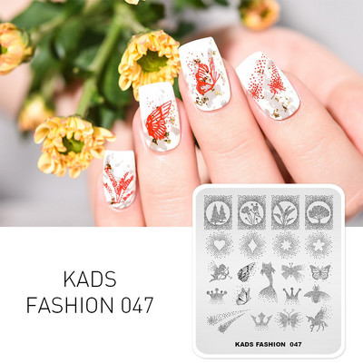 KADS Nail Art bélyegzőlemez 85 Designs Fashion Series Manikűr bélyegzőlemezek Képsablon körömbélyegző lemez nyomtatási sablon