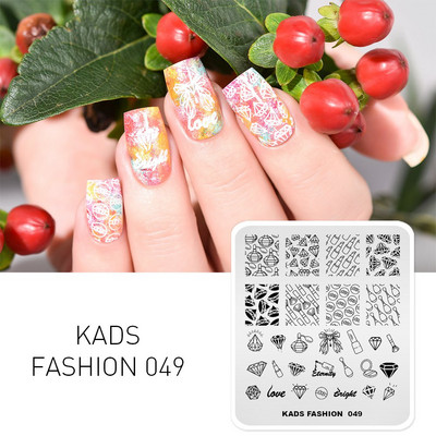 KADS Nail Art bélyegzőlemez 85 Designs Fashion Series Manikűr bélyegzőlemezek Képsablon körömbélyegző lemez nyomtatási sablon