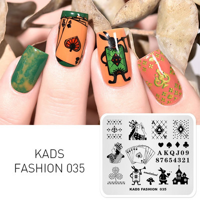 KADS Nail Art bélyegzőlemez 85 Designs Fashion Series Manikűr bélyegzőlemezek Képsablon körömbélyegző lemez nyomtatási sablon