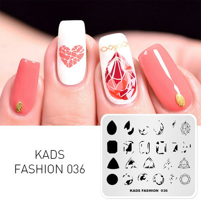 KADS Nail Art bélyegzőlemez 85 Designs Fashion Series Manikűr bélyegzőlemezek Képsablon körömbélyegző lemez nyomtatási sablon