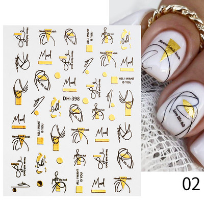 1 lapa, seksīga abstrakta sievietes sejas dizains, 3D nagu uzlīmes, rakstzīmju raksti, uzlīmes, manikīrs, nagu mākslas, dekorēšana, ūdens slīdņa padomi