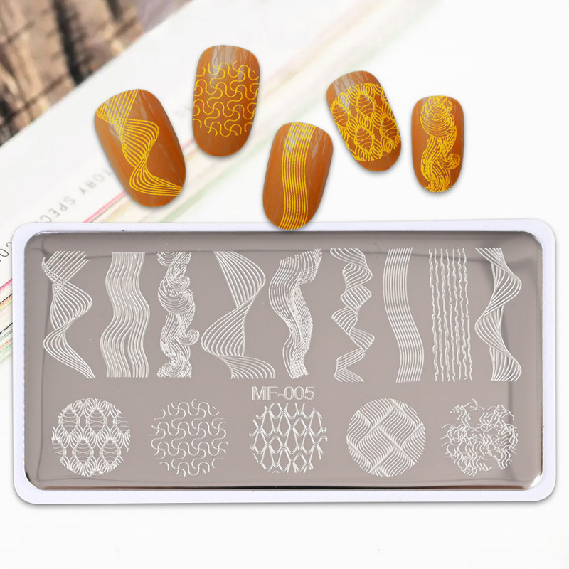 Πλάκες σφράγισης νυχιών Leopard Wolf Dog Print Εικόνα Στένσιλ λουλουδιών καρδιάς από ανοξείδωτο ατσάλι για πρότυπο εργαλείο μανικιούρ για βερνίκια νυχιών