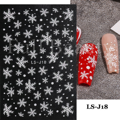3D karácsonyi körömmatricák hófa kesztyűk csúszkák Téli díszek lámpák dekorációk cukorkák Mikulás sapkák körömmatricák GLLS-J17