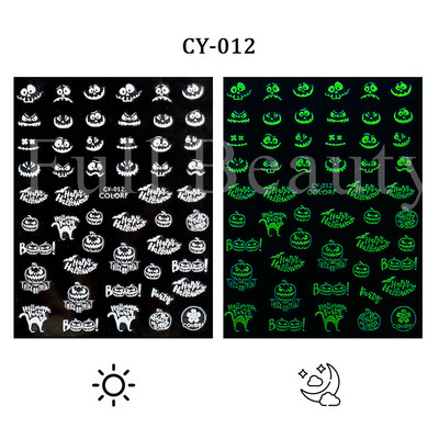 3D körömmatricák matricák fekete kígyóvér karcolások bohóc Halloween szemek tetoválás csúszka Design Téli manikűr dekoráció SAF792