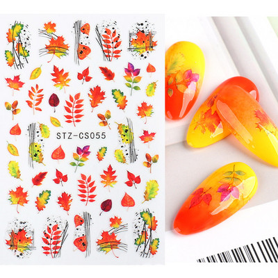 3D körömmatricák matricák fekete kígyóvér karcolások bohóc Halloween szemek tetoválás csúszka Design Téli manikűr dekoráció SAF792