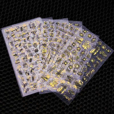 Karácsonyi körömmatrica körömdísz matrica készlet 16 db-os hópelyhes körömmatrica körömdíszítő 3D körömmatrica, 12 lapos öntapadó fólia matrica