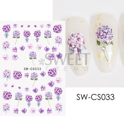 Maple Leaf Fall Nail Design Fekete Sárga Levelek Őszi Nail Art matricák manikűrhöz 3D Lakk Októberi Sliders Fóliák SASW-CS