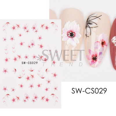 Maple Leaf Fall Nail Design Fekete Sárga Levelek Őszi Nail Art matricák manikűrhöz 3D Lakk Októberi Sliders Fóliák SASW-CS