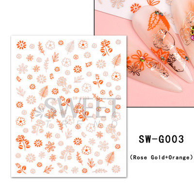 Maple Leaf Fall Nail Design Fekete Sárga Levelek Őszi Nail Art matricák manikűrhöz 3D Lakk Októberi Sliders Fóliák SASW-CS
