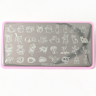 1 db szépség/macskák/toll/pillangó bélyegzőlapok Nail Art rozsdamentes acél nyomtatási sablon barkácsolási képátviteli sablonhoz