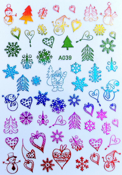 Boldog karácsonyt Nail Art matricák Dekoráció Öntapadó Nail Art matricák Manikűr Design Fehér hó matrica körömdizájnhoz