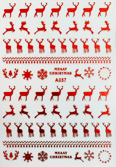 Boldog karácsonyt Nail Art matricák Dekoráció Öntapadó Nail Art matricák Manikűr Design Fehér hó matrica körömdizájnhoz