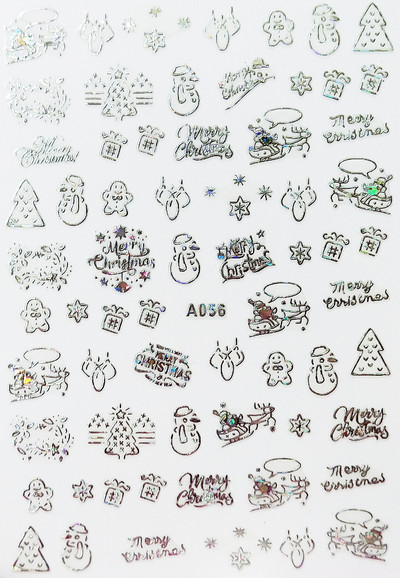 Boldog karácsonyt Nail Art matricák Dekoráció Öntapadó Nail Art matricák Manikűr Design Fehér hó matrica körömdizájnhoz