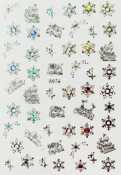 Boldog karácsonyt Nail Art matricák Dekoráció Öntapadó Nail Art matricák Manikűr Design Fehér hó matrica körömdizájnhoz