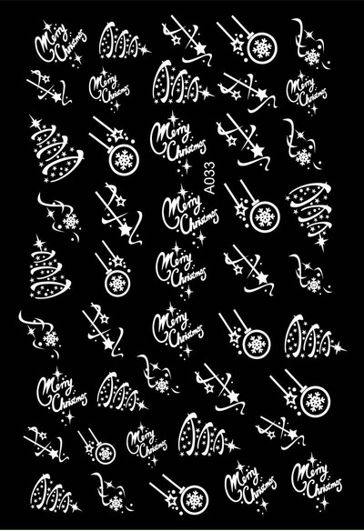 Boldog karácsonyt Nail Art matricák Dekoráció Öntapadó Nail Art matricák Manikűr Design Fehér hó matrica körömdizájnhoz