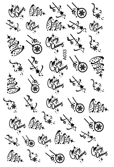 Boldog karácsonyt Nail Art matricák Dekoráció Öntapadó Nail Art matricák Manikűr Design Fehér hó matrica körömdizájnhoz