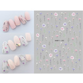 3D körömmatricák akvarell körömmatricák kék fehér virág körömdísz matricák szépség virágdísz TIPP NAIL szépséghez