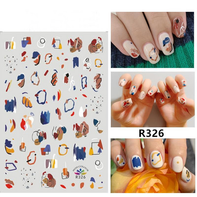 3D körömmatricák akvarell körömmatricák kék fehér virág körömdísz matricák szépség virágdísz TIPP NAIL szépséghez