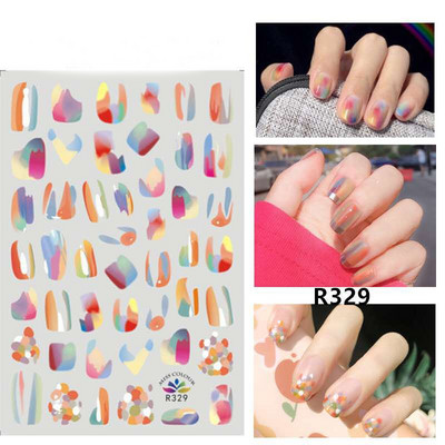3D körömmatricák akvarell körömmatricák kék fehér virág körömdísz matricák szépség virágdísz TIPP NAIL szépséghez