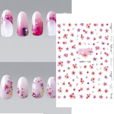3D körömmatricák akvarell körömmatricák kék fehér virág körömdísz matricák szépség virágdísz TIPP NAIL szépséghez
