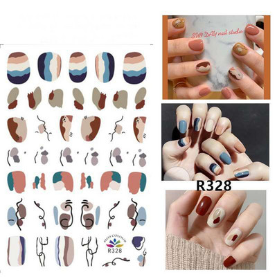 3D körömmatricák akvarell körömmatricák kék fehér virág körömdísz matricák szépség virágdísz TIPP NAIL szépséghez