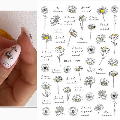 3D körömmatricák akvarell körömmatricák kék fehér virág körömdísz matricák szépség virágdísz TIPP NAIL szépséghez