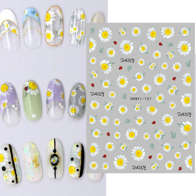 3D körömmatricák akvarell körömmatricák kék fehér virág körömdísz matricák szépség virágdísz TIPP NAIL szépséghez