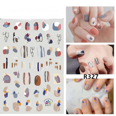 3D körömmatricák akvarell körömmatricák kék fehér virág körömdísz matricák szépség virágdísz TIPP NAIL szépséghez