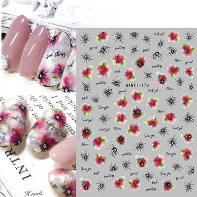 3D körömmatricák akvarell körömmatricák kék fehér virág körömdísz matricák szépség virágdísz TIPP NAIL szépséghez