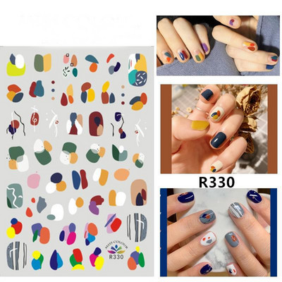 3D körömmatricák akvarell körömmatricák kék fehér virág körömdísz matricák szépség virágdísz TIPP NAIL szépséghez
