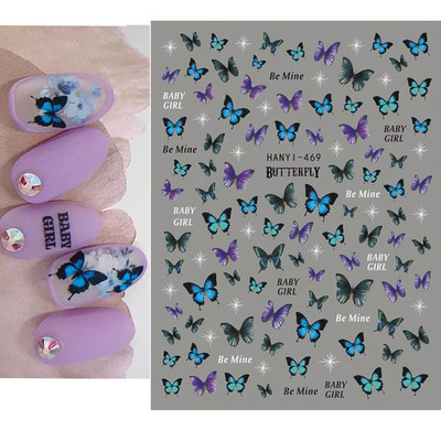 3D körömmatricák akvarell körömmatricák kék fehér virág körömdísz matricák szépség virágdísz TIPP NAIL szépséghez
