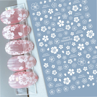 3D körömmatricák akvarell körömmatricák kék fehér virág körömdísz matricák szépség virágdísz TIPP NAIL szépséghez