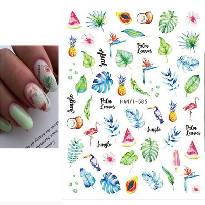 3D körömmatricák akvarell körömmatricák kék fehér virág körömdísz matricák szépség virágdísz TIPP NAIL szépséghez