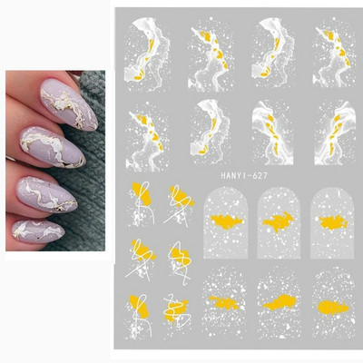 3D körömmatricák akvarell körömmatricák kék fehér virág körömdísz matricák szépség virágdísz TIPP NAIL szépséghez