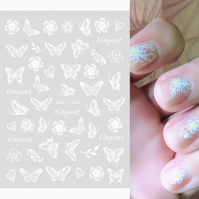3D körömmatricák akvarell körömmatricák kék fehér virág körömdísz matricák szépség virágdísz TIPP NAIL szépséghez
