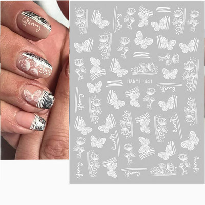 3D körömmatricák akvarell körömmatricák kék fehér virág körömdísz matricák szépség virágdísz TIPP NAIL szépséghez