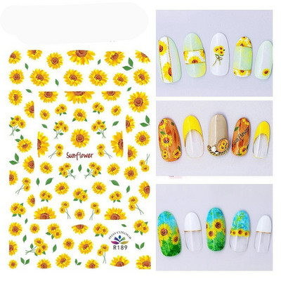 3D körömmatricák akvarell körömmatricák kék fehér virág körömdísz matricák szépség virágdísz TIPP NAIL szépséghez