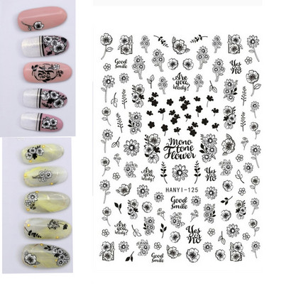 3D körömmatricák akvarell körömmatricák kék fehér virág körömdísz matricák szépség virágdísz TIPP NAIL szépséghez