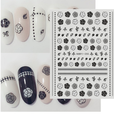 3D körömmatricák akvarell körömmatricák kék fehér virág körömdísz matricák szépség virágdísz TIPP NAIL szépséghez