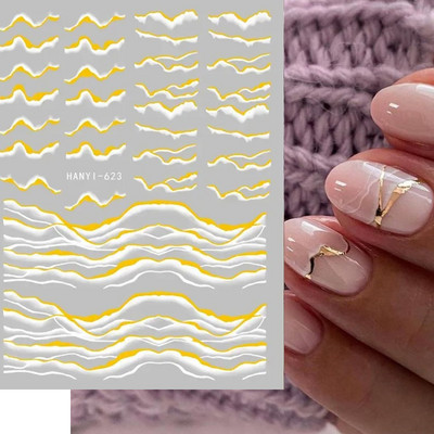 3D körömmatricák akvarell körömmatricák kék fehér virág körömdísz matricák szépség virágdísz TIPP NAIL szépséghez
