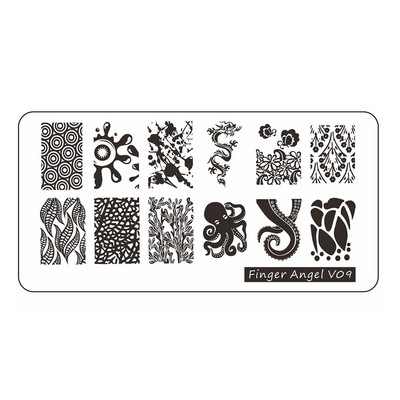 12*6cm Esküvői Szöveg Gothic Letter Design Plate 0-9 Alphabet levél csíkos hálósablon Nyomtatott stencil körömbélyegző lemez TL24-98