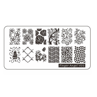 12*6cm Esküvői Szöveg Gothic Letter Design Plate 0-9 Alphabet levél csíkos hálósablon Nyomtatott stencil körömbélyegző lemez TL24-98