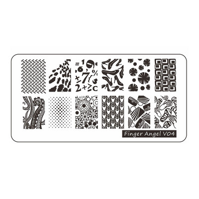 12*6cm Esküvői Szöveg Gothic Letter Design Plate 0-9 Alphabet levél csíkos hálósablon Nyomtatott stencil körömbélyegző lemez TL24-98