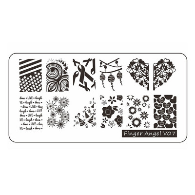 12*6cm Esküvői Szöveg Gothic Letter Design Plate 0-9 Alphabet levél csíkos hálósablon Nyomtatott stencil körömbélyegző lemez TL24-98