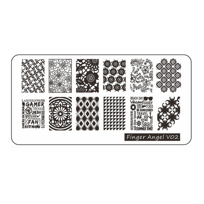 12*6cm Esküvői Szöveg Gothic Letter Design Plate 0-9 Alphabet levél csíkos hálósablon Nyomtatott stencil körömbélyegző lemez TL24-98