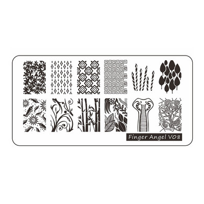 12*6cm Esküvői Szöveg Gothic Letter Design Plate 0-9 Alphabet levél csíkos hálósablon Nyomtatott stencil körömbélyegző lemez TL24-98