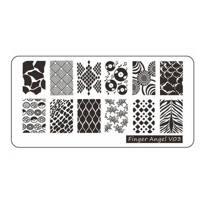 12*6cm Esküvői Szöveg Gothic Letter Design Plate 0-9 Alphabet levél csíkos hálósablon Nyomtatott stencil körömbélyegző lemez TL24-98