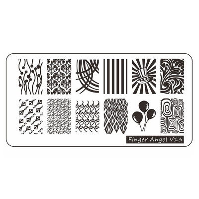 12*6cm Esküvői Szöveg Gothic Letter Design Plate 0-9 Alphabet levél csíkos hálósablon Nyomtatott stencil körömbélyegző lemez TL24-98